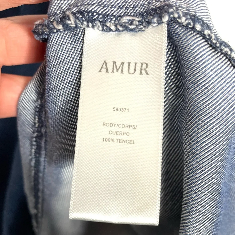 Amur | Emery Denim Ruffled Puff Sleeve Dress 6